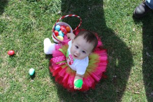 Our one year old great-niece, Reagan, on Easter morning.